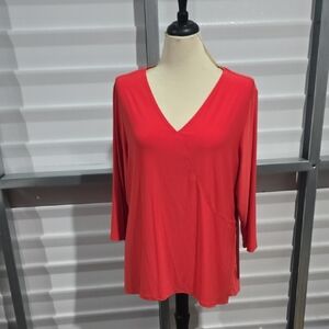 CSC Studio Elegant V-Neck Coral‎ Blouse Size 1X